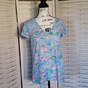 Lilly Pulitzer Etta V-neck short sleeves new woman top size S